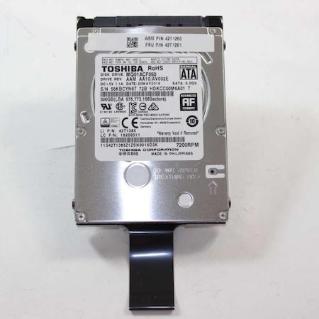 Lenovo Lenovo 500 GB Hard Drive - 2.5" Internal - SATA (SATA/600) - 7200rpm 42T1261